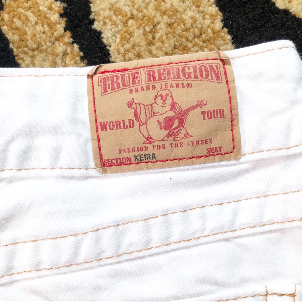 True Religion Keira Cutoff White Denim Shorts - Picture 4 of 8